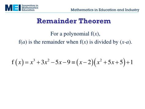 PPT - Factor Theorem Remainder Theorem PowerPoint Presentation - ID:7053016