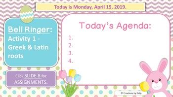 Easter Bell Ringer and Daily Agenda Slide Templates (Editable) | TpT