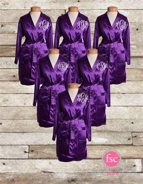 Monogrammed Bridesmaid Robes , Satin Wedding Robes , Bridesmaid Gifts , Personalized Wedding ...