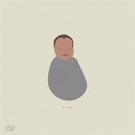 Swaddled Baby Minimalist Illustration | Etsy