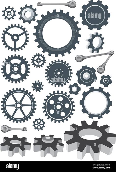 Cogs Set-Variation of gear designs mechanical parts Stock Vector Image & Art - Alamy