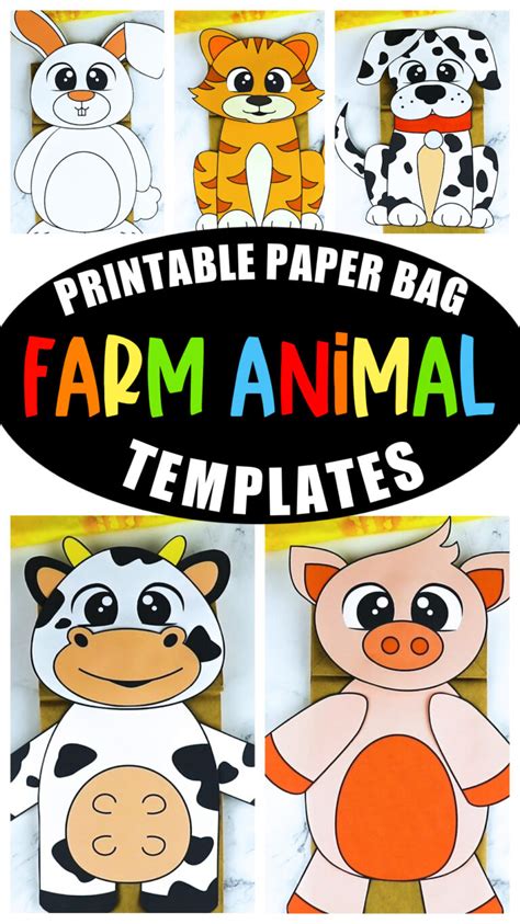 Farm Animal Paper Bag Puppet Set - Simple Mom Project Store