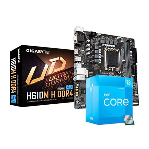 Intel Core i3-12100 Processor + Gigabyte H610M H Motherboard – DynaQuest PC