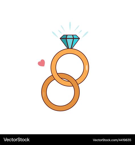 Isolated cartoon diamond wedding ring Royalty Free Vector