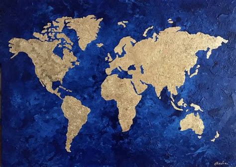 Map Canvas Painting, World Map Painting, World Map Canvas, World Map Wall Art, Artist Painting ...