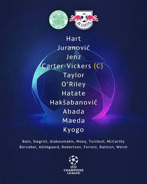 Lineup v RB Leipzig 11/10/22 : r/CelticFC