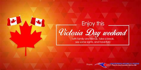 the canadian flag is flying in front of a red background with text that reads enjoy this ...