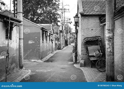 Hutong in old Beijing city stock image. Image of path - 58780243