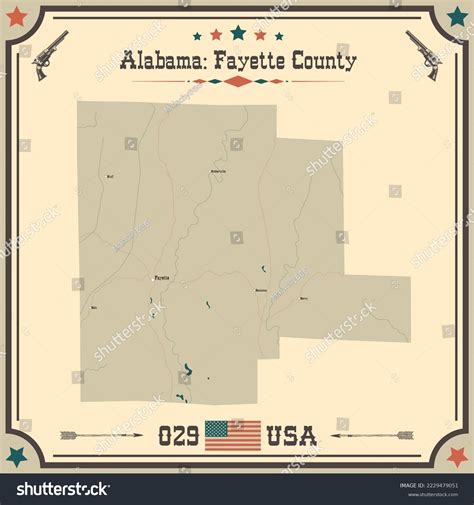 Large Accurate Map Fayette County Alabama Stock Vector (Royalty Free ...