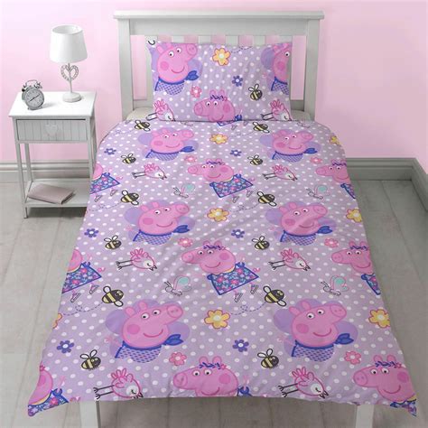 PEPPA PIG ~ 'Happy' Single Bed Reversible Quilt Set | Linen bed cover, Kids duvet cover, Duvet ...