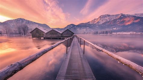 Gray dock, winter, water, nature, landscape HD wallpaper | Wallpaper Flare