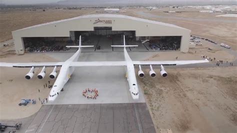 Stratolaunch carrier aircraft rolled out - YouTube