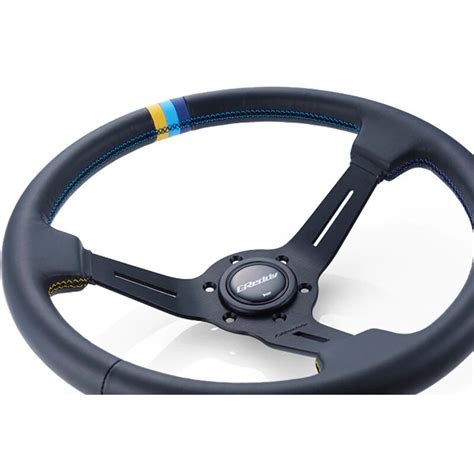 GReddy Sports "Deep Type" Steering Wheel (80 mm Dish), Black Leather ...