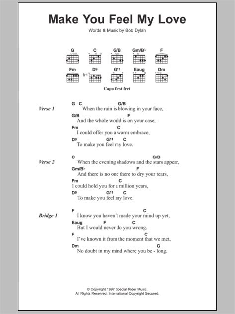 Make You Feel My Love by Bob Dylan - Guitar Chords/Lyrics - Guitar Instructor