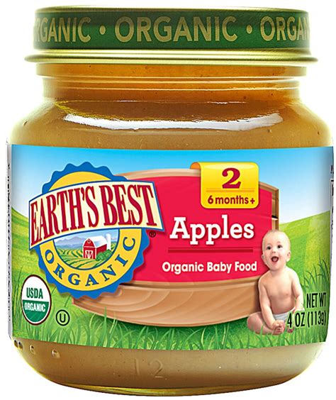 Earth's Best Organic Baby Food Stage 2 Apple -- 4 oz - Vitacost