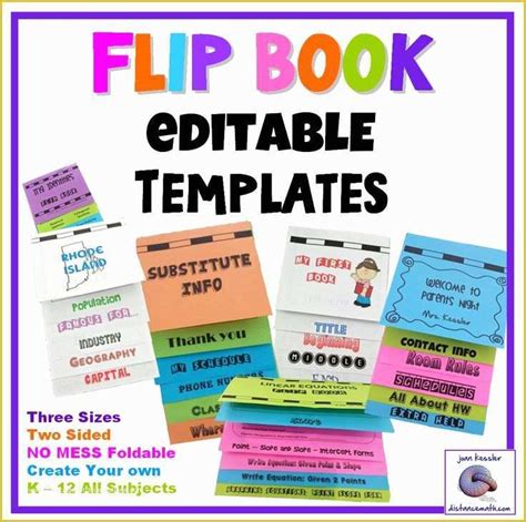 Free Flip Book Template for Teachers Of Mini Flip Book Templates for Interactive Notebooks ...