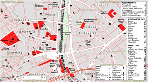 Tokyo map - Shibuya Crossing map showing location of metro train station, Hachiko the Dog Statue ...