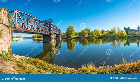 Old Town Railway Bridge in Magdeburg, Elbe River and Downtown at Stock Image - Image of bridge ...