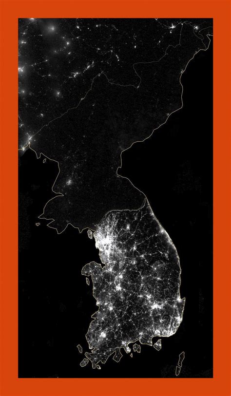 Satellite map of Korean Peninsula at night | Maps of North Korea | Maps of Asia | GIF map | Maps ...