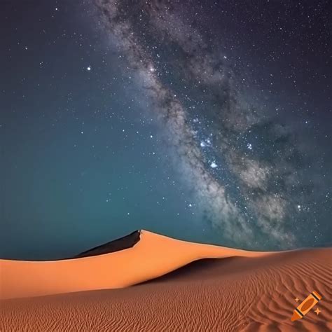 Desert night sky with starry sand dunes on Craiyon