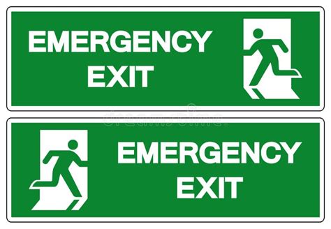 Emergency Exit Symbol Sign, Vector Illustration, Isolate on White ...