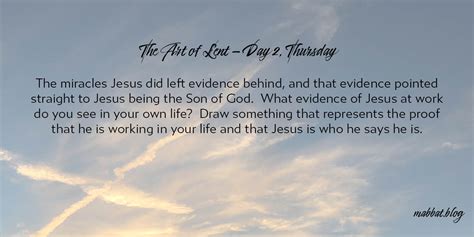 The Art of Lent – Day 2, Thursday – Mabbat