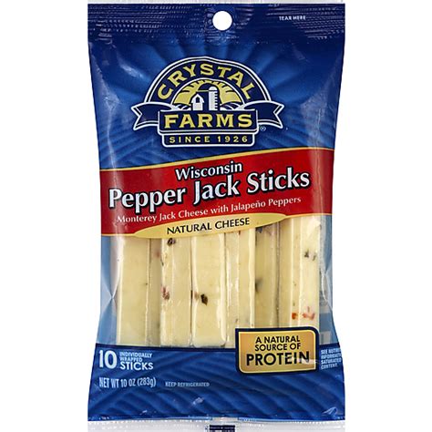 Crystal Farms Pepper Jack Cheese Sticks | Pepper Jack | Hugo's Family ...