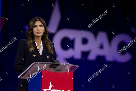 Gov Kristi Noem Addresses Audience Conservative Editorial Stock Photo ...