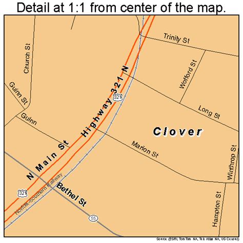 Clover South Carolina Street Map 4515355