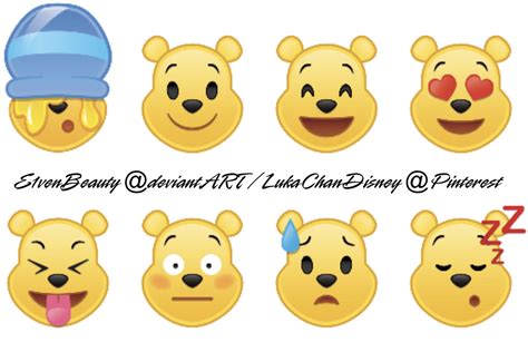 Winnie The Pooh [as an emoji (x8)] (Drawing by Disney) #WinnieThePooh | Winnie the pooh ...