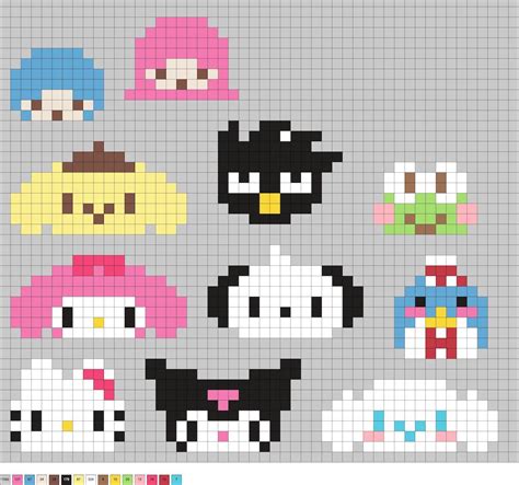 Sanrio Perler Beads (30+ Free Patterns) | Pixel art, Pixel art grid ...