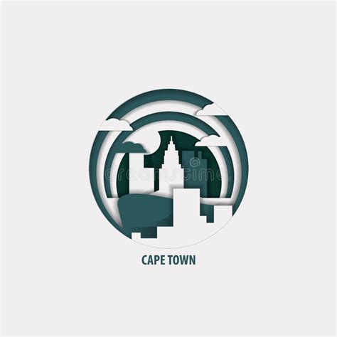 Cape Town City Cool Skyline Vector Logo Illustration Stock Vector ...