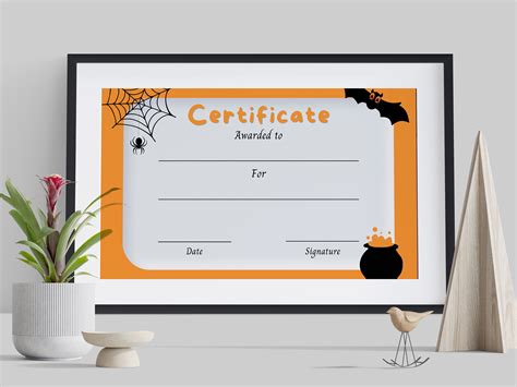 Halloween Certificate Template Best Costume Kids - Etsy