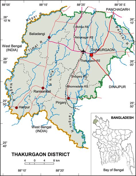 Maps of Bangladesh: Political Map of Thakurgaon District