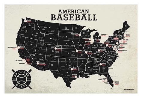 MLB Teams Map, Baseball Stadium Map Poster | ubicaciondepersonas.cdmx.gob.mx