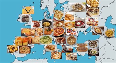 Map of my favorite European foods : europe