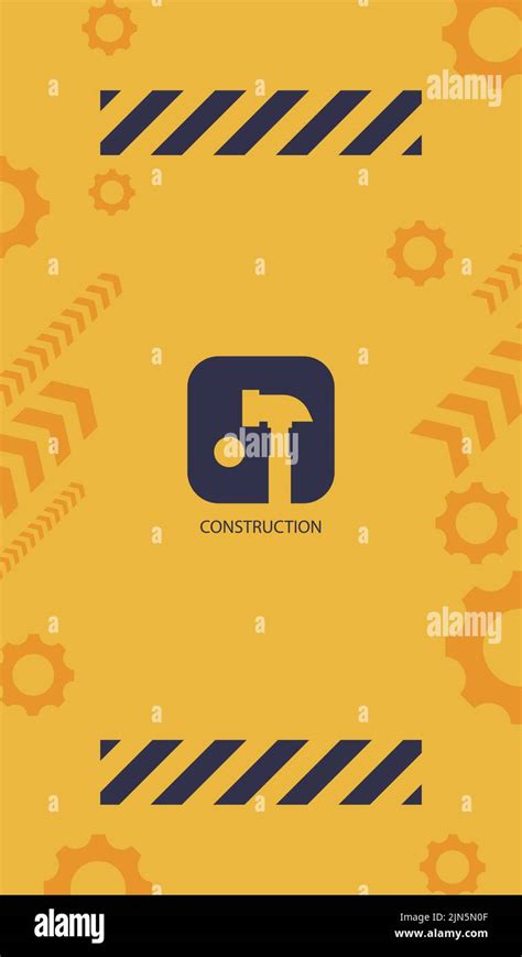 Flat construction vertical business card template Vector illustration ...