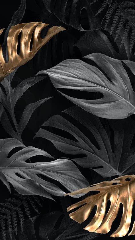 Gold and black Monstera Deliciosa leaves | premium image by rawpixel.com / nunny | Fondo de ...