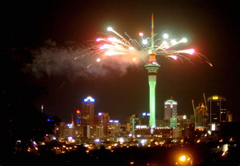 Fireworks over Sky Tower - Auckland, New Zealand | Floating lanterns ...