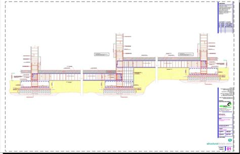 Stepped Reinforced Concrete Foundation Footings Detail