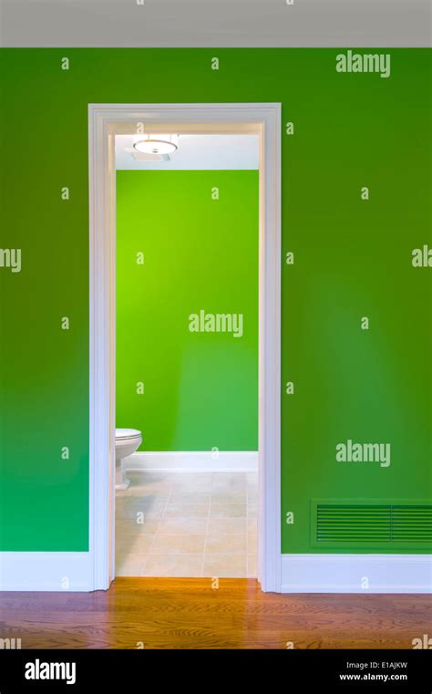 Green Wall & Bathroom Stock Photo - Alamy