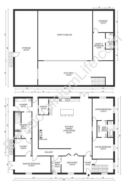 Unique Barndominium Floor Plans with Loft To Suit Any Lifestyle | Loft floor plans, Barndominium ...