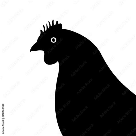 chicken head vector illustration black silhouette profile side Stock ...