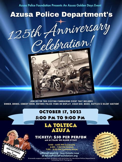 125th Anniversary — Azusa Police Foundation