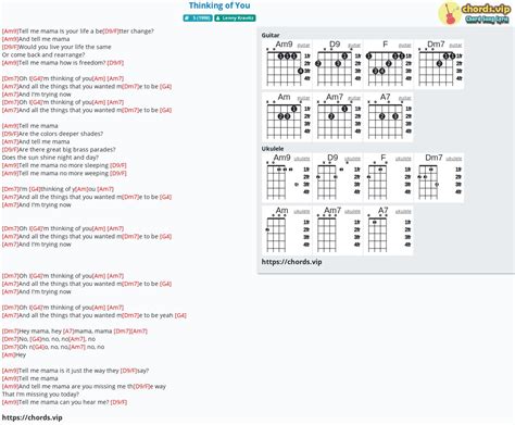 Chord: Thinking of You - tab, song lyric, sheet, guitar, ukulele | chords.vip