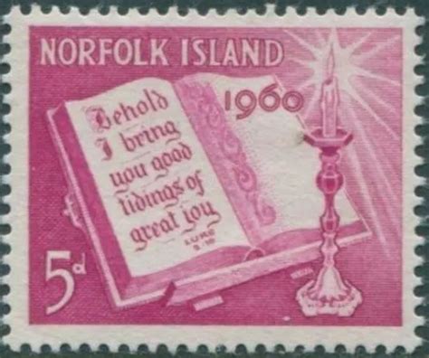 NORFOLK ISLAND 1960 SG41 5d Christmas bible MLH $2.71 - PicClick