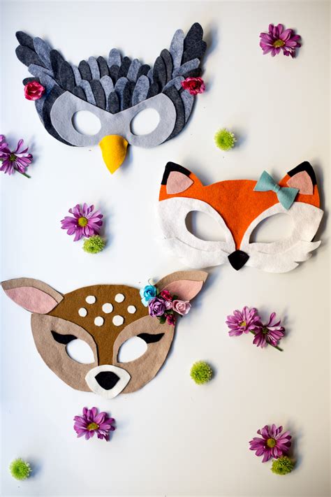 No-Sew Free Felt Animal Mask Patterns | flax & twine | craft + diy ...