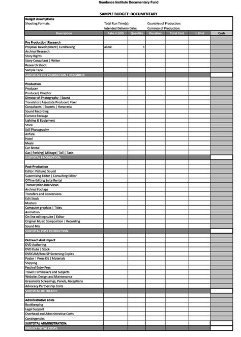 33 Free Film Budget Templates (Excel, Word) ᐅ TemplateLab