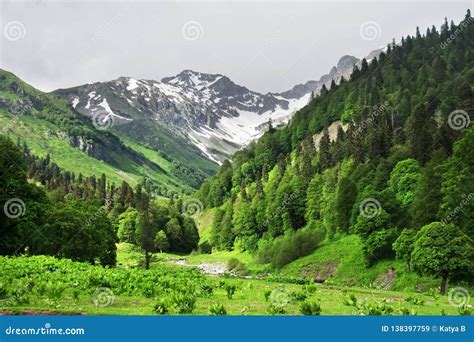 Mountain Landscape. Caucasus Mountains in Summer Stock Image - Image of ...