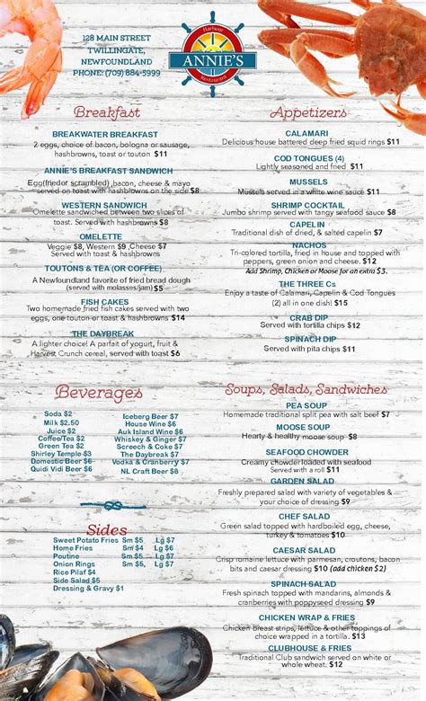 Annie’s Restaurant – Annie’s Restaurant Menu